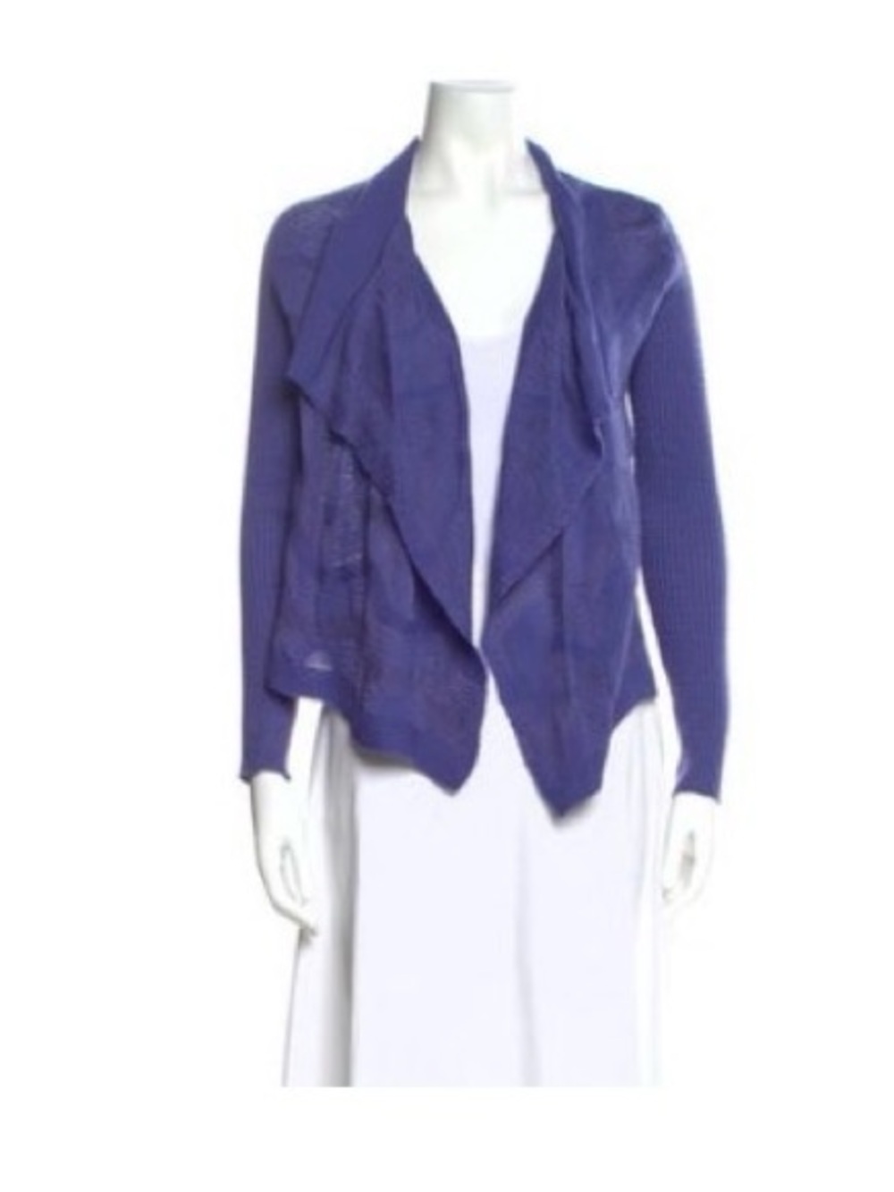 Missoni Purple Draped Open-Front Knit Cardigan